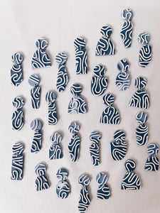Contours (Midnight Marble) - Oval